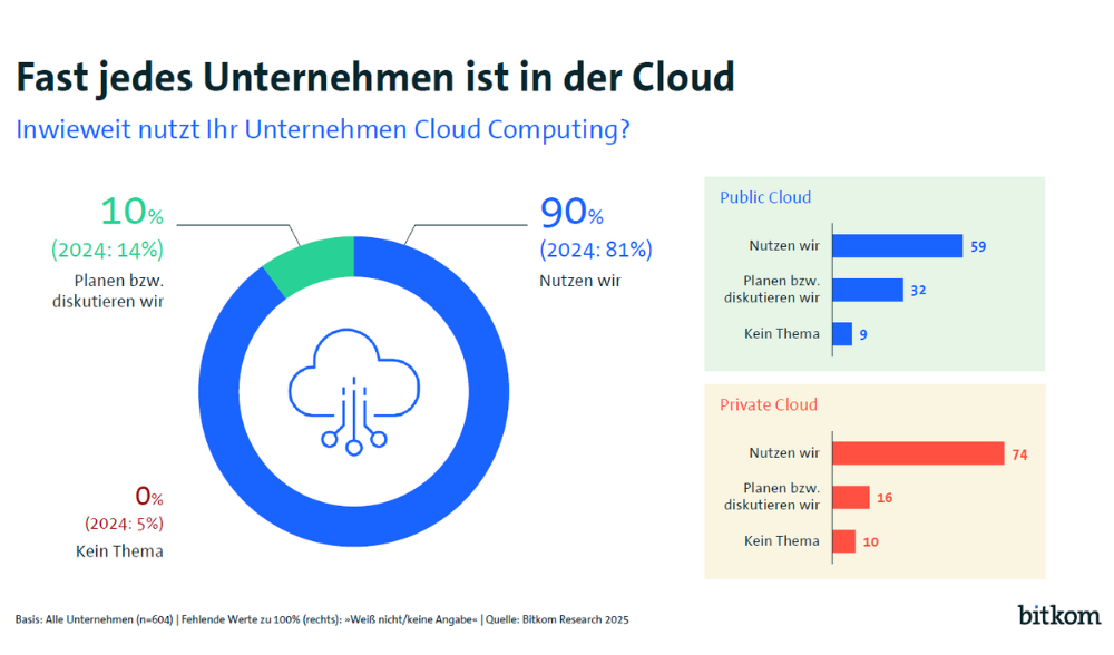 Infogrfaik Nutzung Cloud in der Wirtschaft